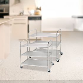 SOGA 2X 3 Tier 85x45x90cm Stainless Steel Kitchen Dinning Food Cart Trolley Utility Size Medium