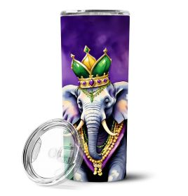Elephant King of Mardi Gras Stainless Steel Skinny Tumbler Vacuum Double Walled Reusable Insulated Tumbler Travel Cup for Coffee Cocktails Gift w