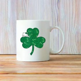For Hello Kitty Clover and Bowknot St. Patrick'S Day Sanrio Coffee Mug, Teacup Drinking Cup