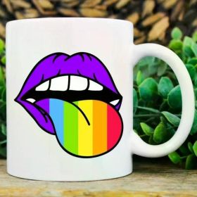 1pc rainbow lips pride mug, LGBTQ, pride mug, rainbow mug, lgbt gift, pride gift, just love, gender equality, pride week,