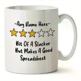 1pc Personalised Slacker, Makes A Good Spreadsheet - Funny Colleague Gift Mug