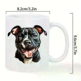 1pc Ceramic Dog-Themed Coffee Mug | Insulated Reusable 11oz White Mug with Vibrant Joy Design | Perfect Gift for