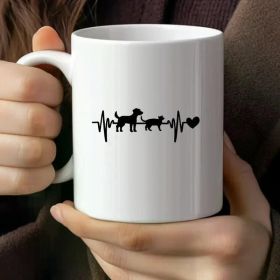 1pc, Fun Dog Cat Mug, Coffee Mug for Animal Lovers, Fun Irony Mug, 11 Oz White Ceramic Mug, Perfect for Gift Giving,